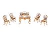 Six Viennese Enameled Miniature Furniture Articles