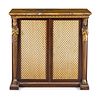 A Regency Egyptian Revival Style Parcel Gilt Rosewood Cabinet