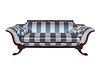 A Regency Style Scalamandre Satin Upholstered Sofa
