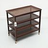 Contemporary caned etagere side table
