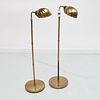 Pair Vintage brass clam shell floor lamps