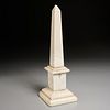 Large antique white marble obelisk