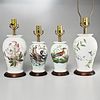 (2) pairs Portmeirion flora & fauna lamps