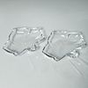 Pair Baccarat glass leaf-form dishes