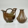 (2) Just Andersen small bronze vases