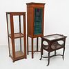 (3) antique & vintage glass front display cabinets