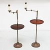 Nice pair articulated mahogany reading lamp tables