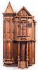 Carved Oak Model Of A Victorian Townhouse, Signed