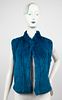 Calypso Blue Knitted Rabbit Fur Vest