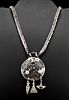 Viking Silver Bracteate Pendant w/ Necklace - 148.2 g