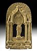 19th C. European Brass Madonna & Child Relief Shrine