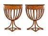 A Pair of Italian Neoclassical Style Burlwood Console Tables