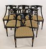 6  Neoclassical Style Ebonised Chairs.