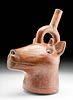 Inca Terracotta Stirrup Vessel - Deer Head