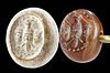 Sassanian Stone Stamp Seal Bead with Eagle