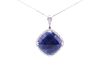 Rare Unheated Blue Sapphire Diamond Necklace