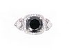 Natural Black & White Diamond 14k Gold Ring