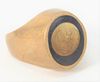 14 Karat Gold Mens Ring, mounted with coin, size 9, total weight 16.8 grams.