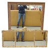 Two Large Contemporary Framed Mirrors, rectangle having beveled edge, 52" x 41"; the other having three parts, 24" x 54".