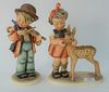 Pair of Large Hummel's, to include 'Little Fiddler' and 'Friends', each marked to the underside and inscribed on the base, heights 11 inches and 10 1/