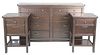 Four Piece Lot, to include Stanley chest, height 42", top: 19" x 67"; two night stands, top: 18" x 22"; along with mirror. 