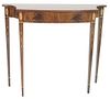 Stickley Mahogany Inlaid Console Table, height 32 inches, width 38 inches.
