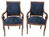 Pair of Grange Open Armchairs, height 38 1/2 inches.