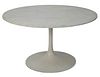 Knoll Style Tulip Table, with round marble top, height 29 inches, diameter 52 inches.