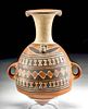 Wonderfully Decorated Inca Pottery Aryballos