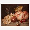 Follower of Adriaen Coorte (Dutch, 1665–1707) | A 19th Century Work, , Still Life with Grapes, Peaches, Cherries, Snail, and Butterfly