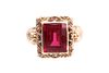 Exquisite Ruby 10k Yellow Gold Filigree Ring