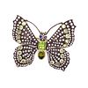 Silver & Gold Diamond Peridot Butterfly Broach