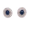Platinum Sapphire Diamond Stud Earrings