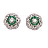 Diamond Emerald Stud Target Earrings