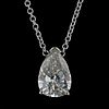 0.98ct SI2 CLARITY F COLOR PEAR Diamond 14K White Gold Pendant/Necklace