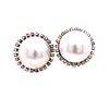 18k Diamond Mabe Pearls Earrings