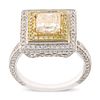 1.21ct SI2 CLARITY CENTER Diamond 18K White and Yellow Gold Ring (2.21ctw Diamonds)