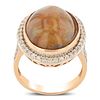 10.14ct Opal and 0.62ctw Diamond 14KT Rose Gold Ring