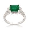 2.30ct Emerald and 0.65ctw Diamonds 18KT White Gold Ring