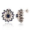 4.50ctw Blue Sapphire and 2.47ctw Diamond 14K White Gold Earrings