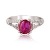 0.90ct Ruby and 0.35ctw Diamond 18KT White Gold Ring