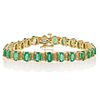11.62ctw Emerald and 0.60ctw Diamond 14K Yellow Gold Bracelet