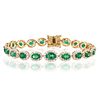 7.15ctw Emerald and 2.40ctw Diamond 14K Yellow Gold Bracelet