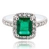 1.61ct Emerald and 0.66ctw Diamond Platinum Ring