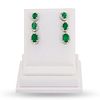 3.14ctw Emerald and 0.78ctw Diamond 18K White Gold Earrings