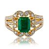 1.82ct Emerald and 0.35ctw Diamond 18K Yellow Gold Ring