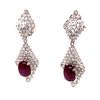 Star Ruby & Diamond Earrings