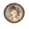 French Victorian Diamond WomenÕs Face Pin