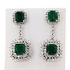 6.58ctw Emerald and 2.42ctw Diamond 18K White Gold Earrings