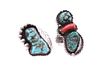 1976 Navajo Silver Turquoise & Coral Ring Pair